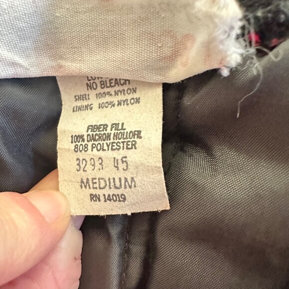 80s Men's Hollofil Red Insulated Quilted Zip Front Pocketed Work Vest Sz Medium - Picture 6 of 9